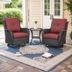 preview thumbnail 38 of 82, Gymojoy 3-Piece Rattan Wicker Rocking Swivel Chair Set with Table