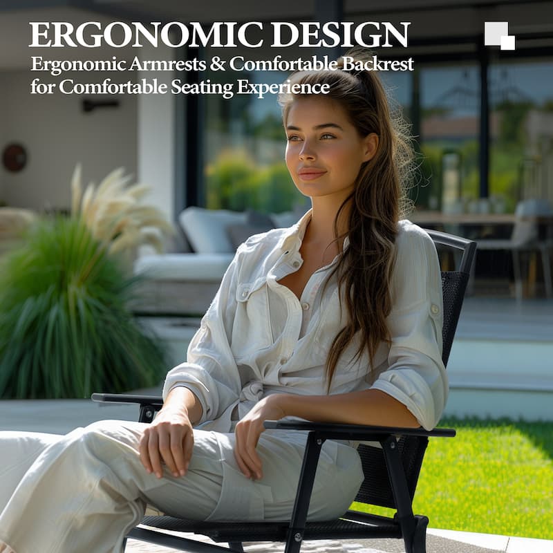 Set of 4 Patio Folding Chairs 4-Pack Dining Chairs