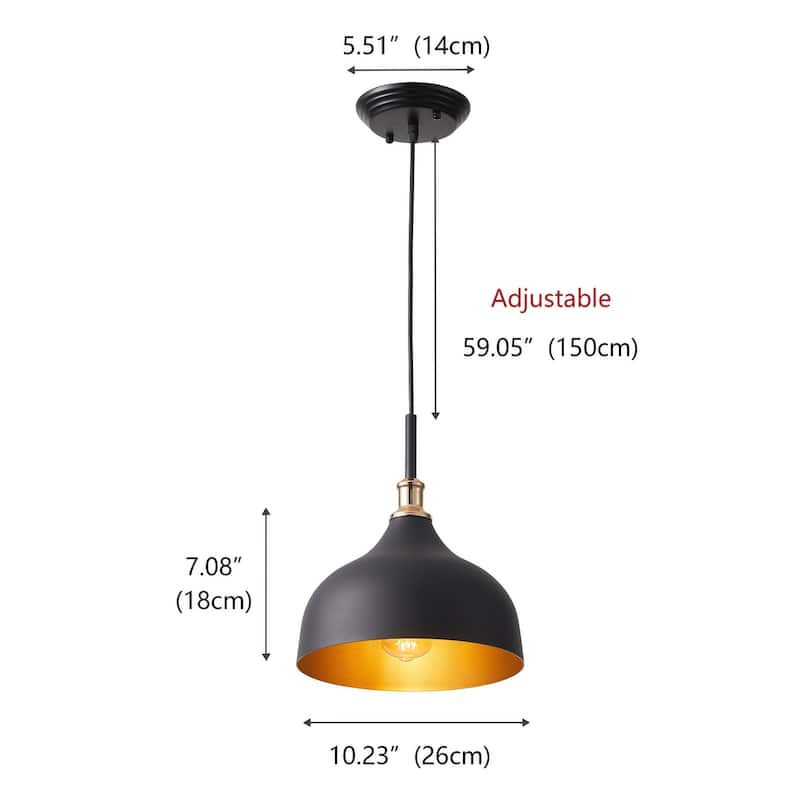 Vintage 1-Light Unique Dome Shape Pendant Lighting Fixture