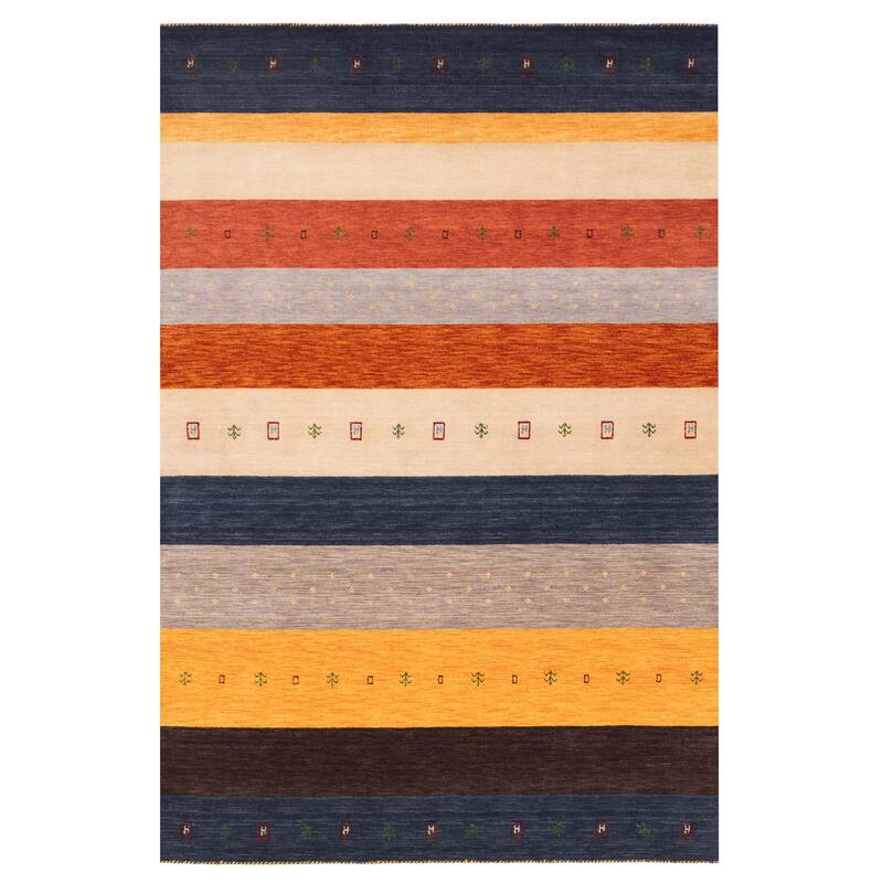 ECARPETGALLERY Hand Loomed Kashkuli Gabbeh Multi Color Wool Rug - 6'9 x 9'9