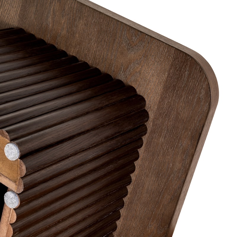 Pedestal Coffee Table with Fluted Base