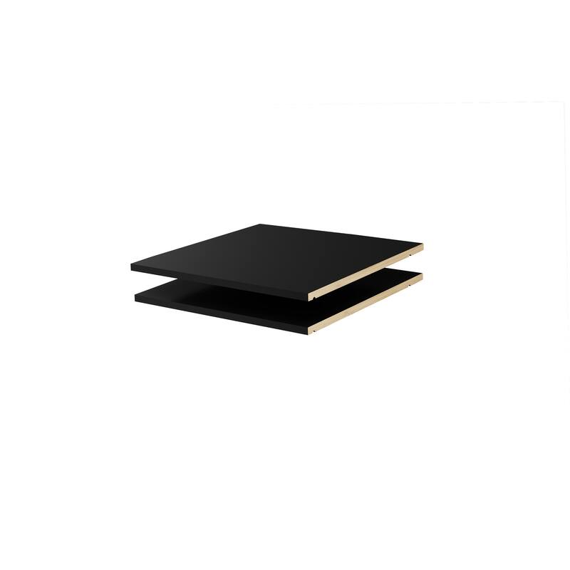Palace Imports 100% Solid Wood Shelves for Metro, Cosmo Wardrobe Armoires, Set of 2 - Black