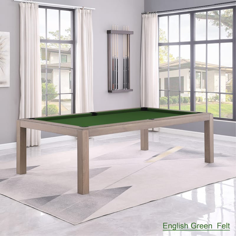 Olivia GreyWash Ash 7ft Billiard Slate Pool Table with dining top - Brown