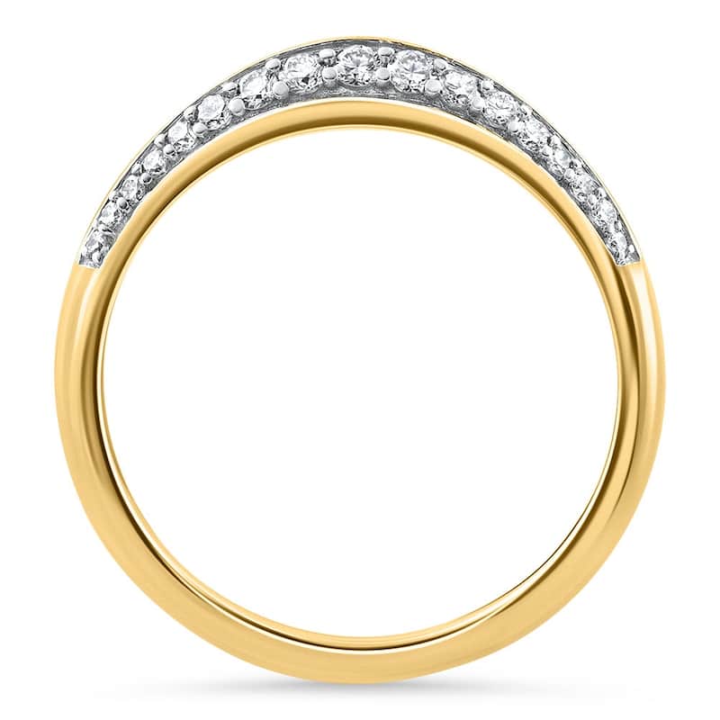 3/8Ct Diamond Pave Wedding Ring Stackable Anniversary Band Gold Lab Grown