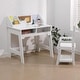 preview thumbnail 2 of 3, Kids Desk and Chair Set, Wooden Study Table with Storage Bins