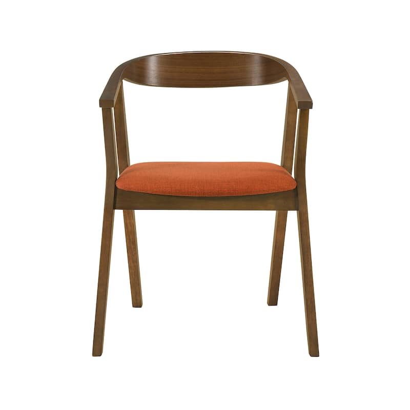 Santana Mid-Century Modern Upholstered Wood Dining Chairs - Set of 2
