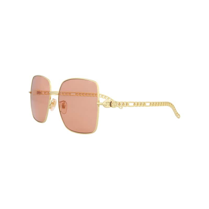 Gucci Square-Frame Metal Sunglasses