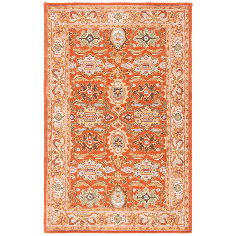 SAFAVIEH Handmade Heritage Dot Daisy Traditional Oriental Wool Rug