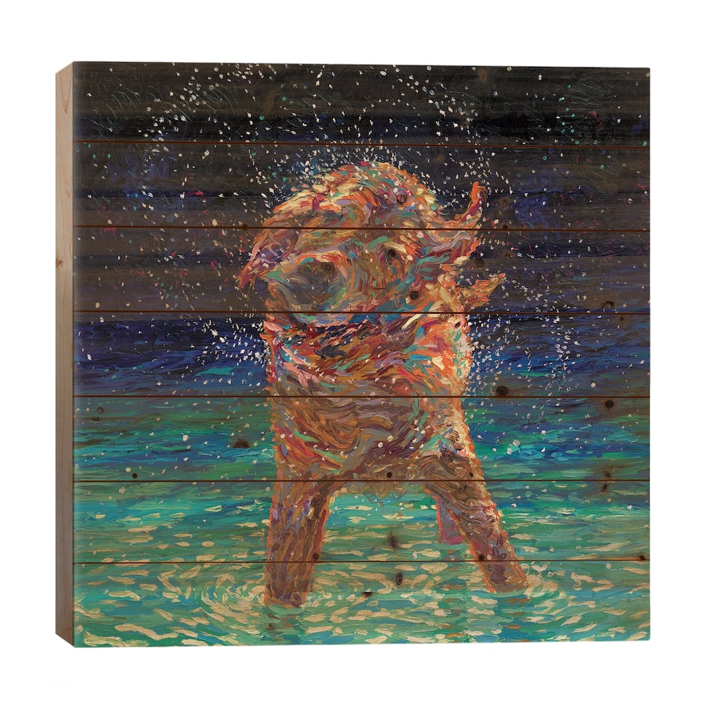 Moonlight Swim Print On Wood by Iris Scott - Multi-Color