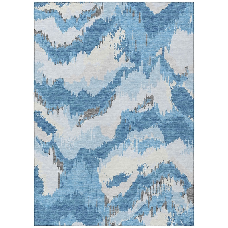 Machine Washable Indoor/ Outdoor Chantille Ombre Abstract Rug