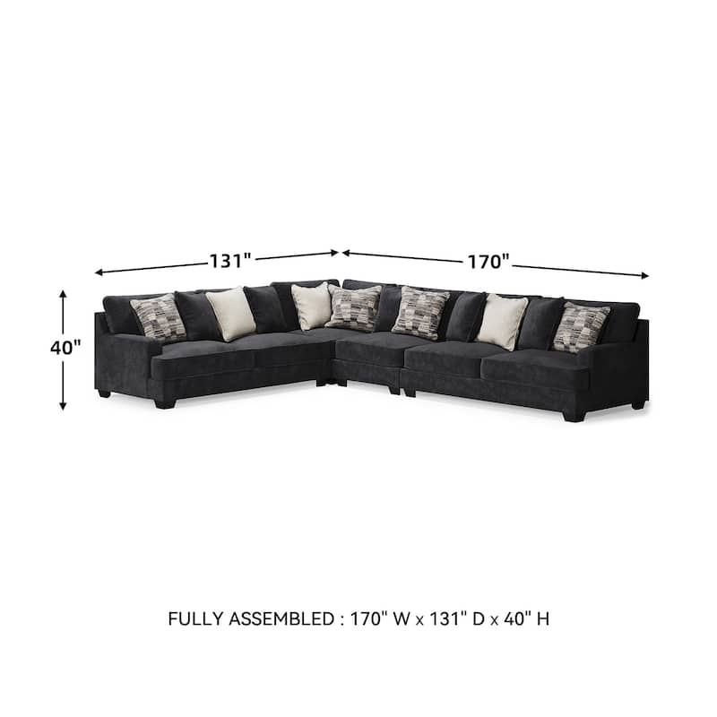 Signature Design by Ashley Lavernett Charcoal 4-Piece Sectional - 170"W x 131"D x 40"H