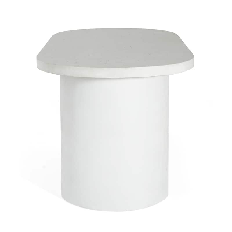 Christopher Knight Home - Vireo Terrazzo White Concrete Patio Dining Table with Bench