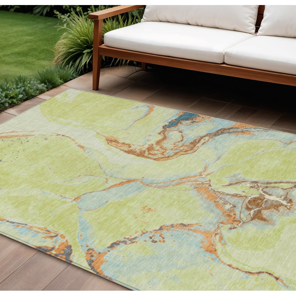 HomeRoots Abstract Transitional Rectangle Outdoor Rug