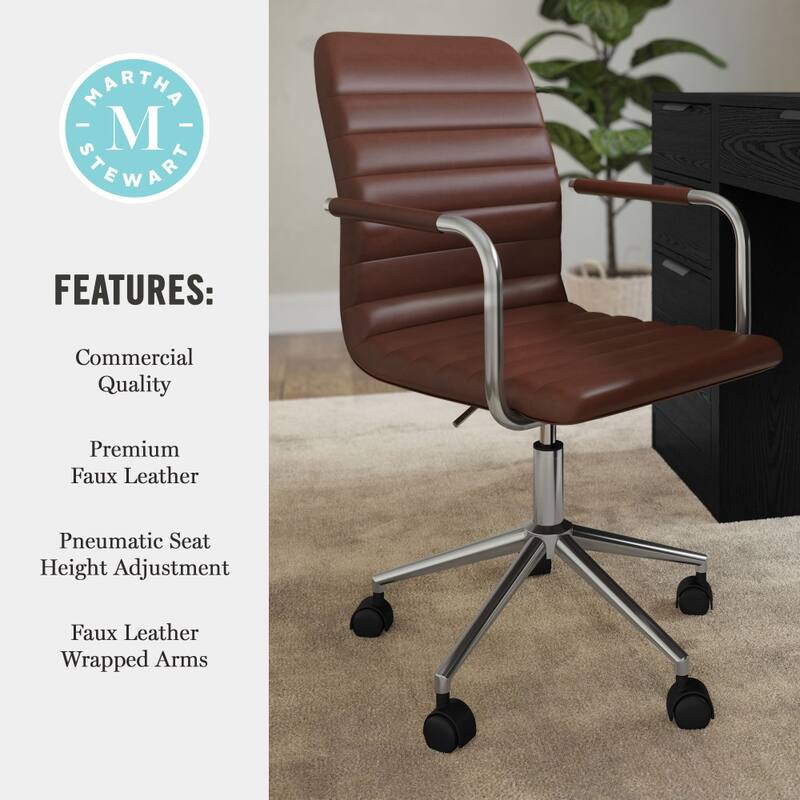 Martha Stewart Upholstered Swivel Office Chair
