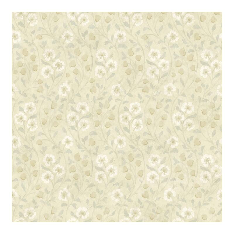 Chesapeake Patsy Beige Floral Wallpaper - 20.5 x 396 x 0.025