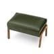 preview thumbnail 41 of 50, Glitzhome 24.5"W Leatherette Accent Stool With Walnut Rubberwood Legs