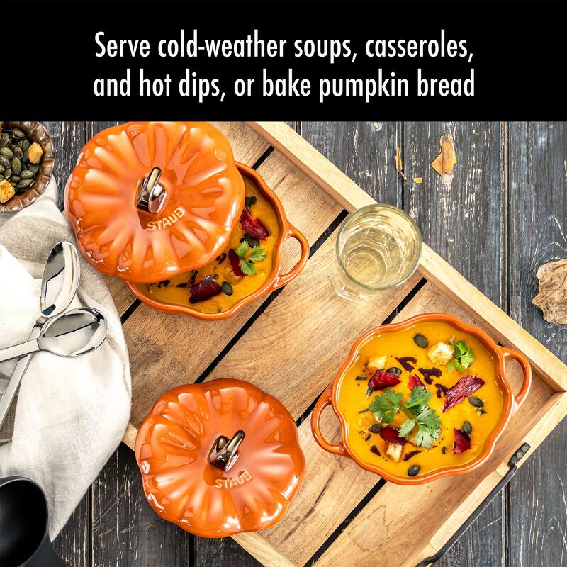 STAUB Ceramic 16-oz Petite Pumpkin Cocotte