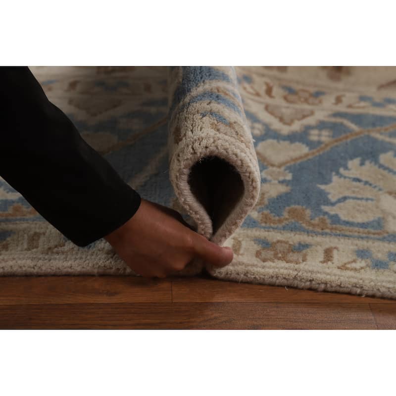 Transitional Oushak Indian Area Rug Handmade Wool Carpet - 8'1" x 10'0"