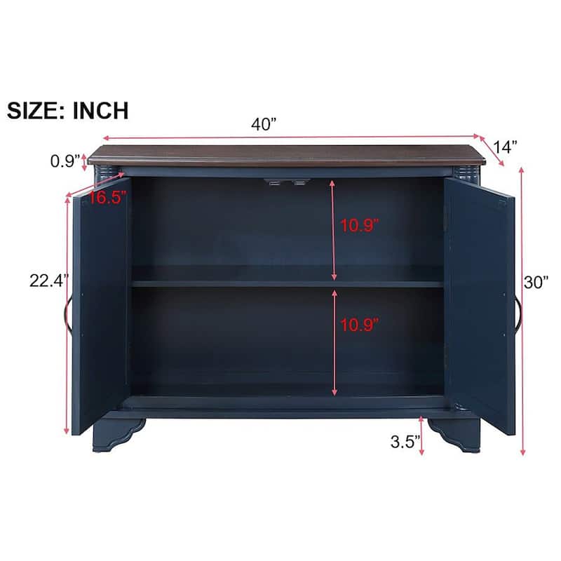 40" Console Table with Storage Shelf - Navy Blue