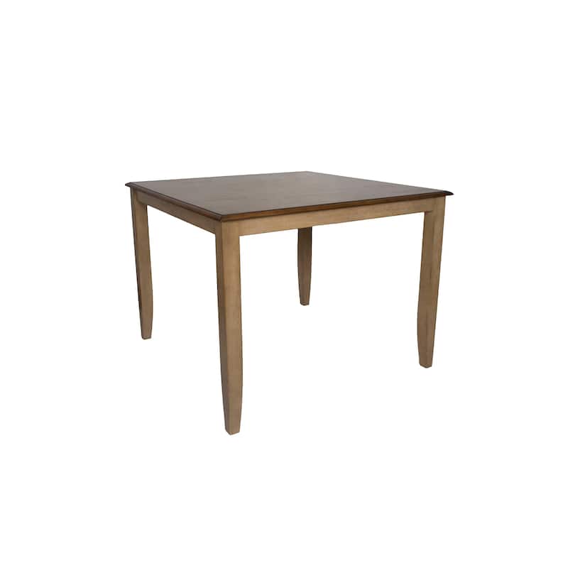 48" brown square hardwoood cafe height table