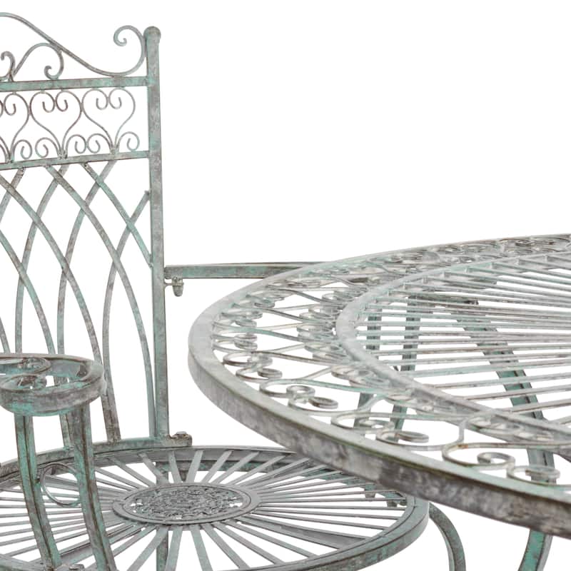 SAFAVIEH Jaylene Victorian Scroll Iron 5-Piece Outdoor Patio Set - 39Wx39Dx29H