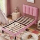 preview thumbnail 58 of 70, Kids Bed Frame, Height Adjustable Upholstered Bed, Twin Size Bed Set of 2