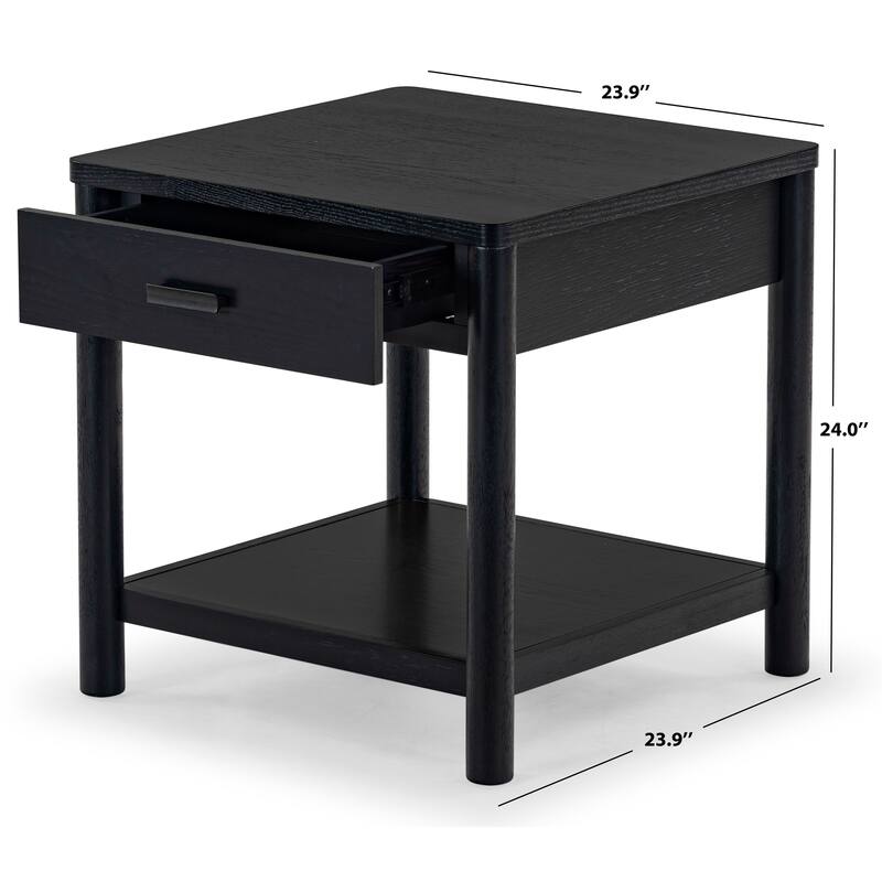 SAFAVIEH Couture Jaylessa Wood 1 Drawer End Table - 24"W x 24"D x 24"H