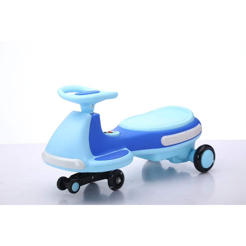 Kids Electric Ride On Car 12V Electric Wiggle Car, LED Lights, Music, Anti-Rollover for Boys and Girls Ages 3+ Indoor/Outdoor