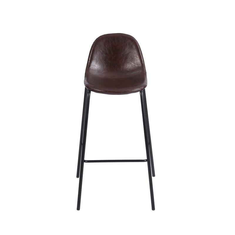 Porthos Home Tuca Bar Stools Set Of 2, PU Leather Upholstery, Iron Legs