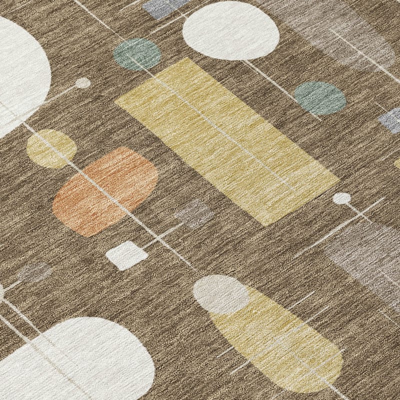 Machine Washable Indoor/ Outdoor Contemporary Fun Chantille Rug