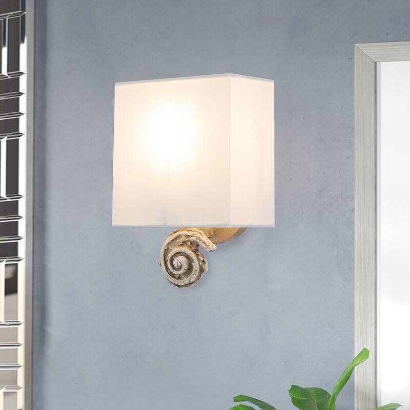 Swirl Small Sconce in Bone Finish - 7 x 4 x 10