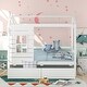 preview thumbnail 22 of 30, Twin Size House Bed Wood Low Loft Bed Frame with 2 Drawers Storage Bed for Kids, Teens, Girls, Boys Space-Saving, Easy Assembly White