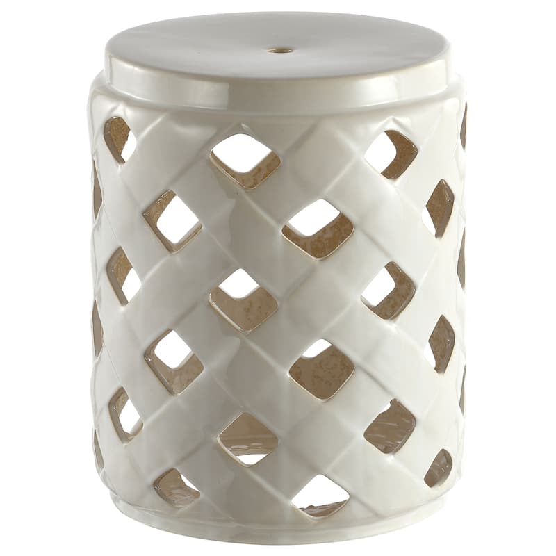 SAFAVIEH Rowena Lattice Ceramic Decorative Garden Stool