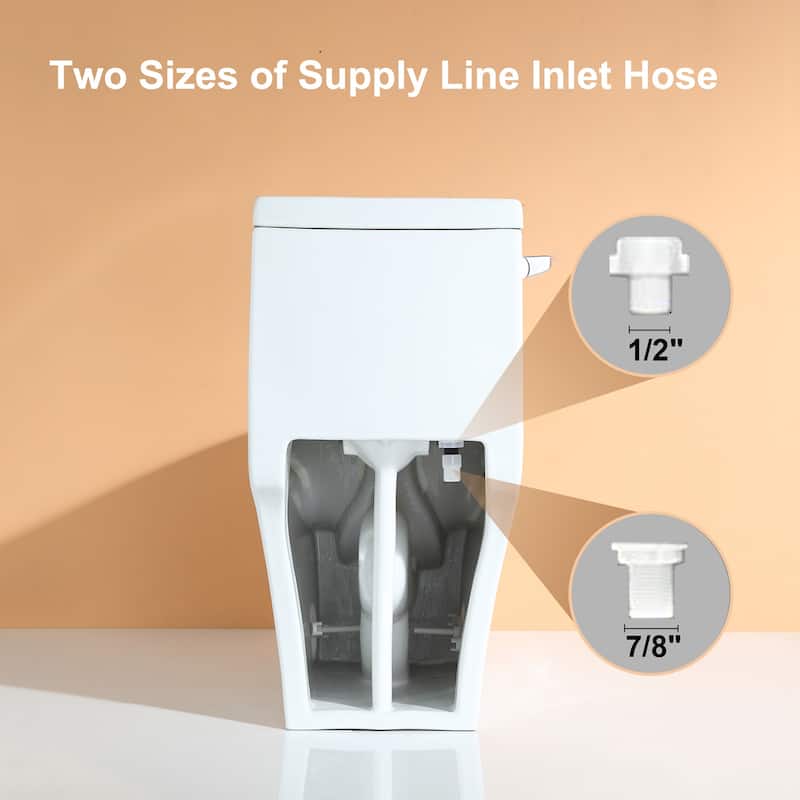 HOROW 1-Piece 1.28 GPF Compact Elongated Toilet in White with Comfort Height and Soft-Close Seat Included - N/A