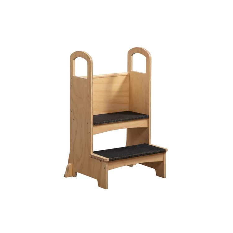 Kids Wooden Kitchen Step Stool with Safety Rails and Anti-Slip Mat, Kids Countertop Step Stools for Kids
