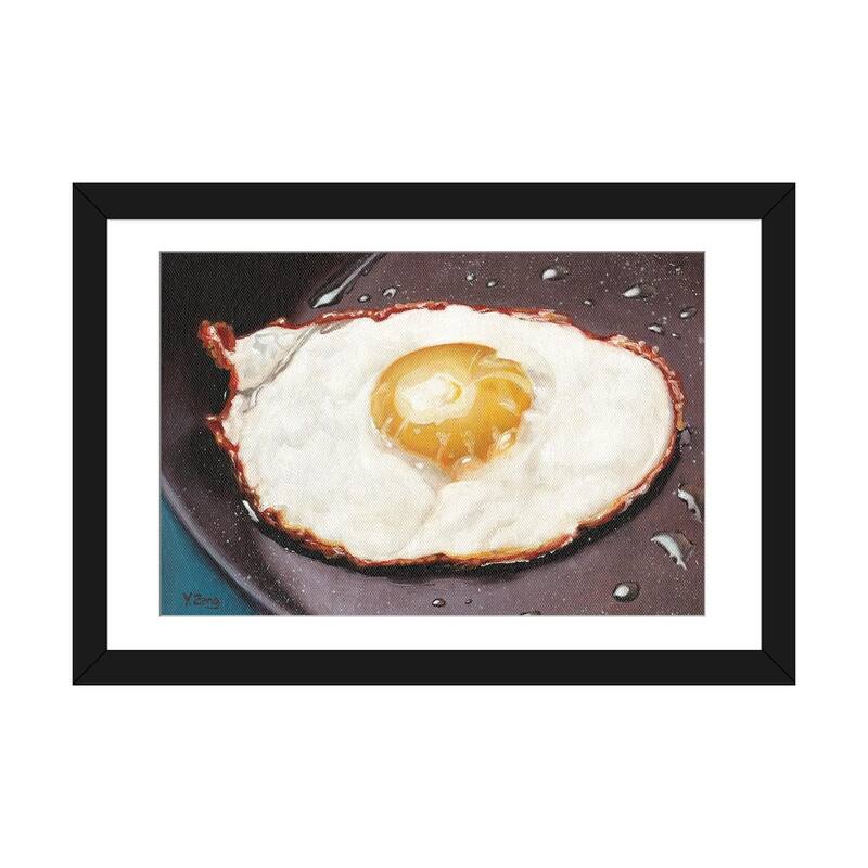iCanvas "One Fried Egg" by Yue Zeng - Black - 24x32x1