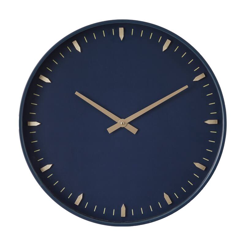 Dark Blue Glass Contemporary Wall Clock 20 x 20 x 3 - 20 x 3 x 20