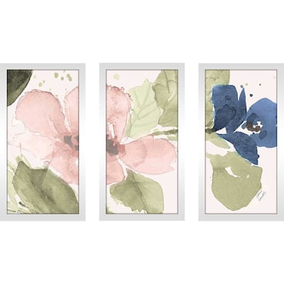 "Watercolor Blooms II" 3 Piece Print on Acrylic