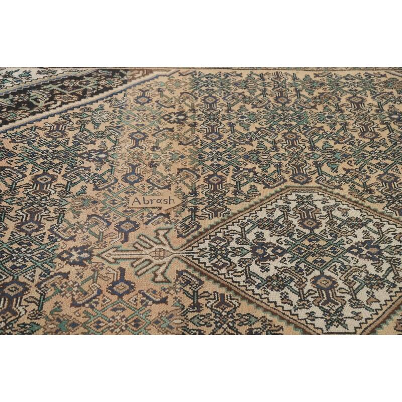 Hand Knotted Oriental 100% Wool Carpet Traditional Medallion Peach Hamedan Area Rug - 12' 11'' X 10' 0''