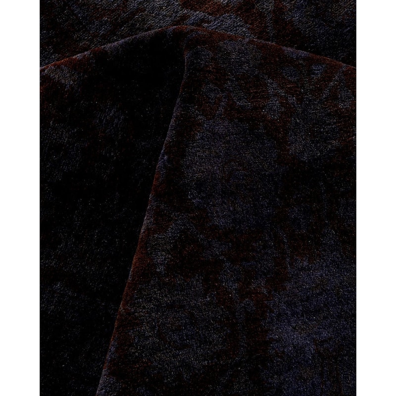 Overton Hand Knotted Wool Vintage Inspired Modern Contemporary Overdyed Purple Area Rug - 6' 1" x 9' 1"