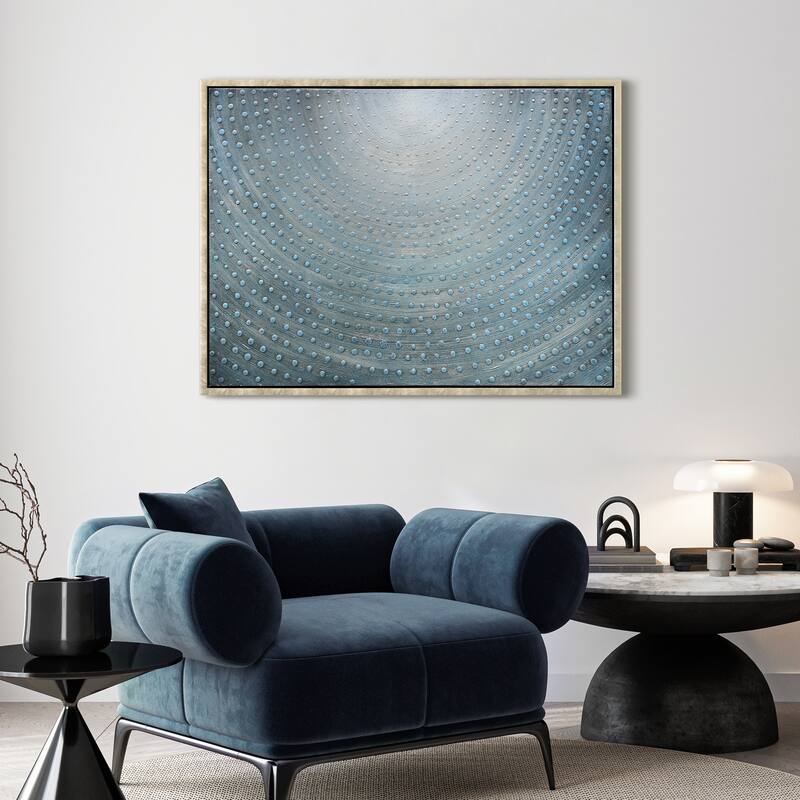 Concentric Textured Metallic Hand Painted Canvas Wall Art Set of 3