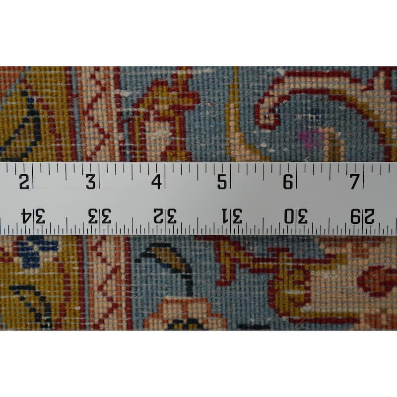 Hand Knotted Oriental 100% Wool Carpet Traditional Floral Beige & Ivories Kashan Area Rug - 10' 5'' X 6' 8''