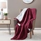 preview thumbnail 25 of 31, Fleece to Sherpa Heated Throw by Serta Burgundy