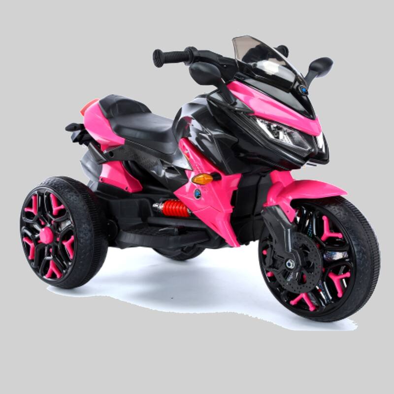 Battery Powered 12V Kids Motorcycle, Electric Ride-On with Training Wheels, Manual Throttle, Lighting Wheels