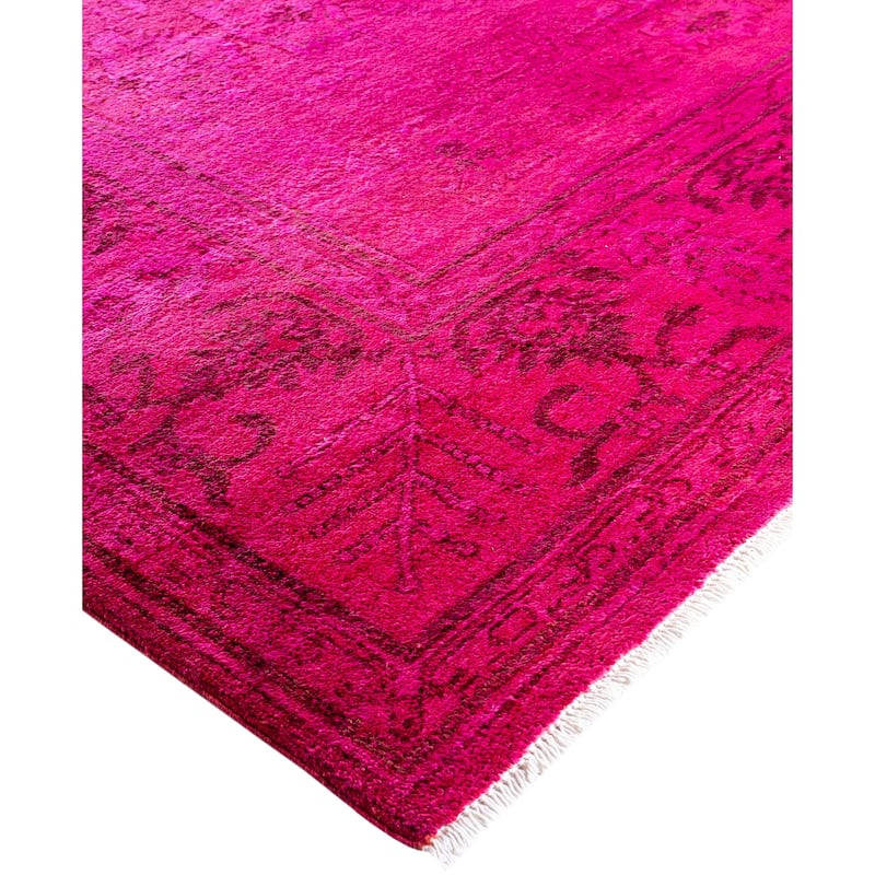 Overdyed One-of-a-Kind Hand-Knotted Area Rug - Pink - 6' 4" x 8' 7"