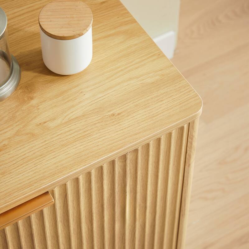 Modern Wavy Sideboard, Curved Contour Design Storage Cabinet