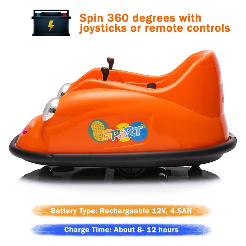 12V Kids Ride On Bumpin Bumper Car 360 Degree Spin