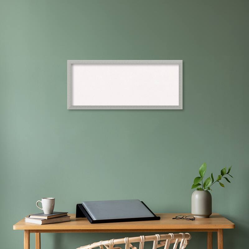 Silver Leaf Wood Framed White Corkboard Bulletin Board