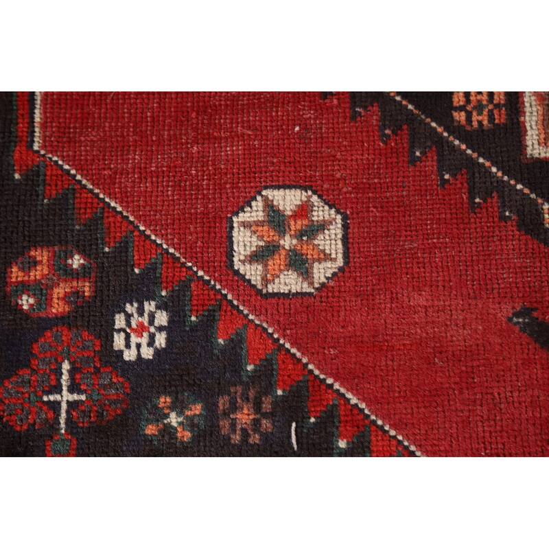 Hamedan Persian Vintage Area Rug Handmade Wool Carpet - 4'0"x 7'0"