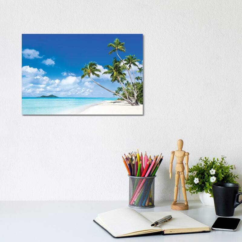 iCanvas "Tropical Beach With Palm Trees" by Jan Becke Canvas Print - 8x12x0.75
